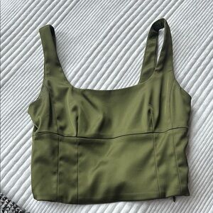 Aritzia Wilfred Olive Green Corset Top